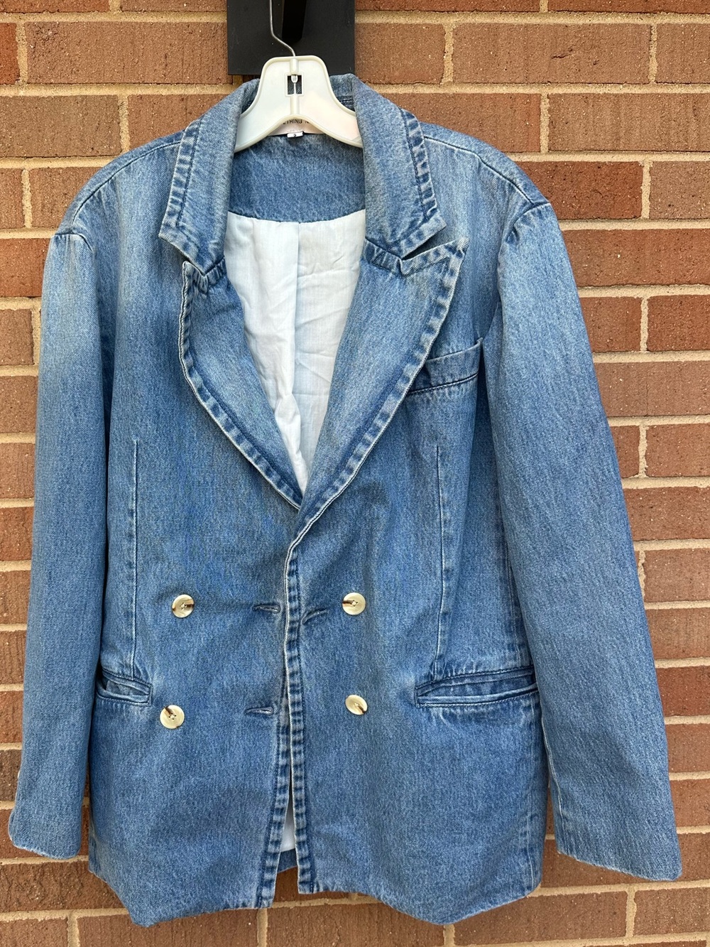 Something Navy denim blue blazer jacket size small - Picture 3 of 8